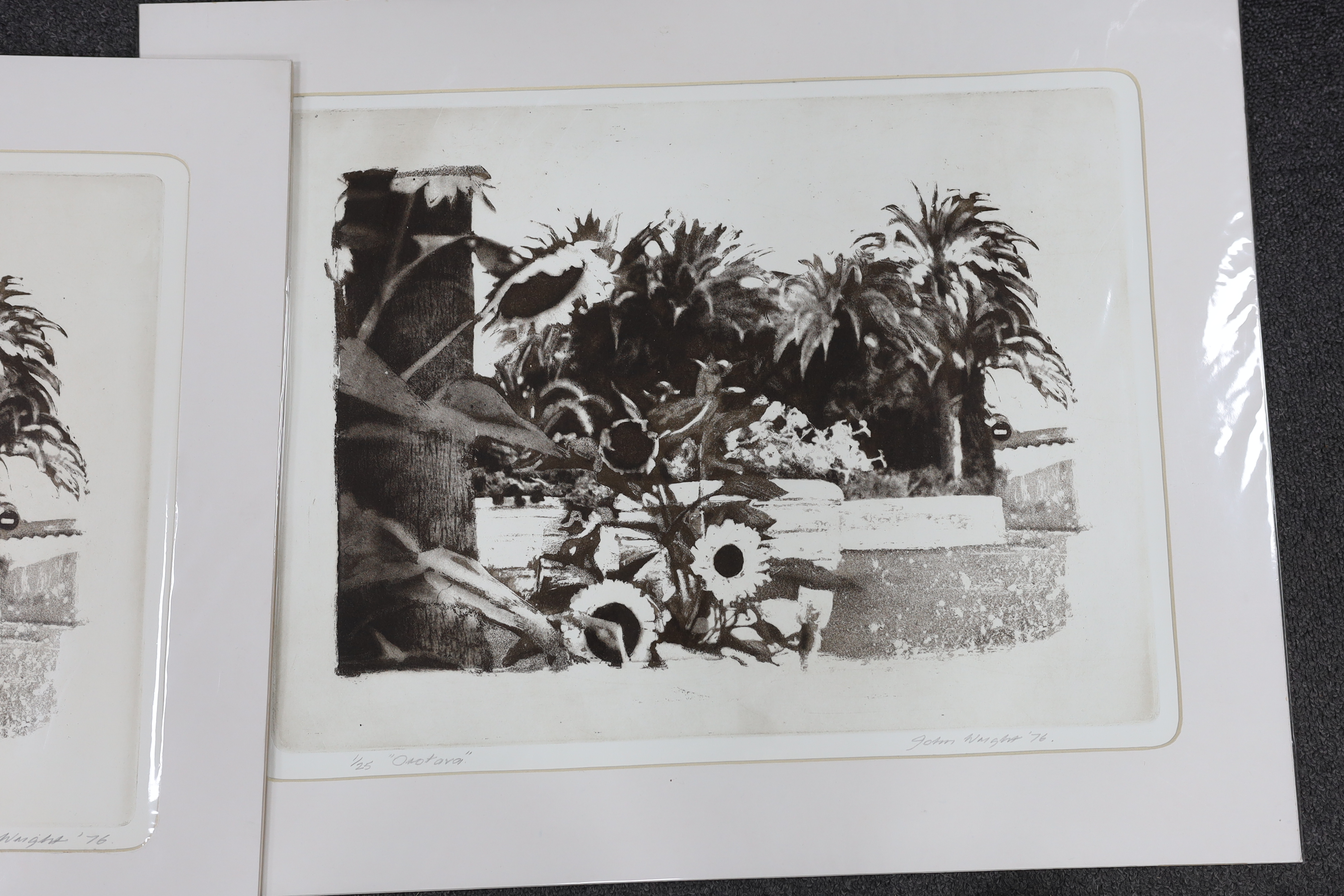 John Wright RE, ARCA (1927-2001), five prints, including ‘The Sentinel’, ‘The Protected One’ and ‘Hearts & Flowers’, each signed and dated in pencil, three limited edition, mounted, unframed, largest 52 x 39cm